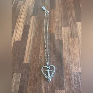 Brighton Seas The Day Anchor Silver Tone Necklace.